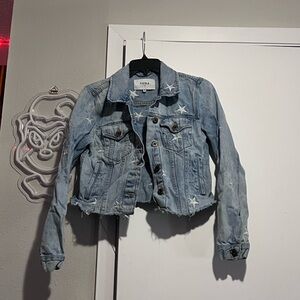 Pistola Light Blue Denim Jacket with Star Accents
